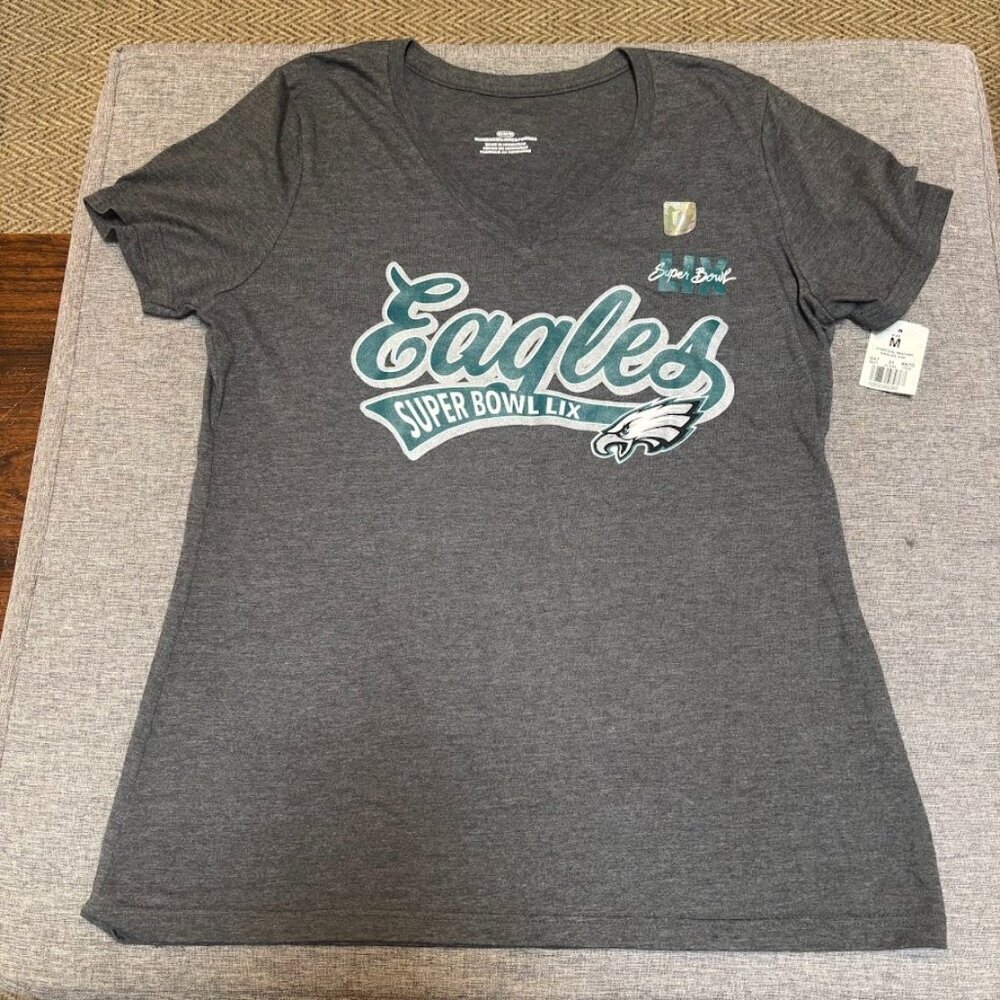 NFL Philadelphia Eagles Super Bowl LIX Women's Short Sleeve V-Neck